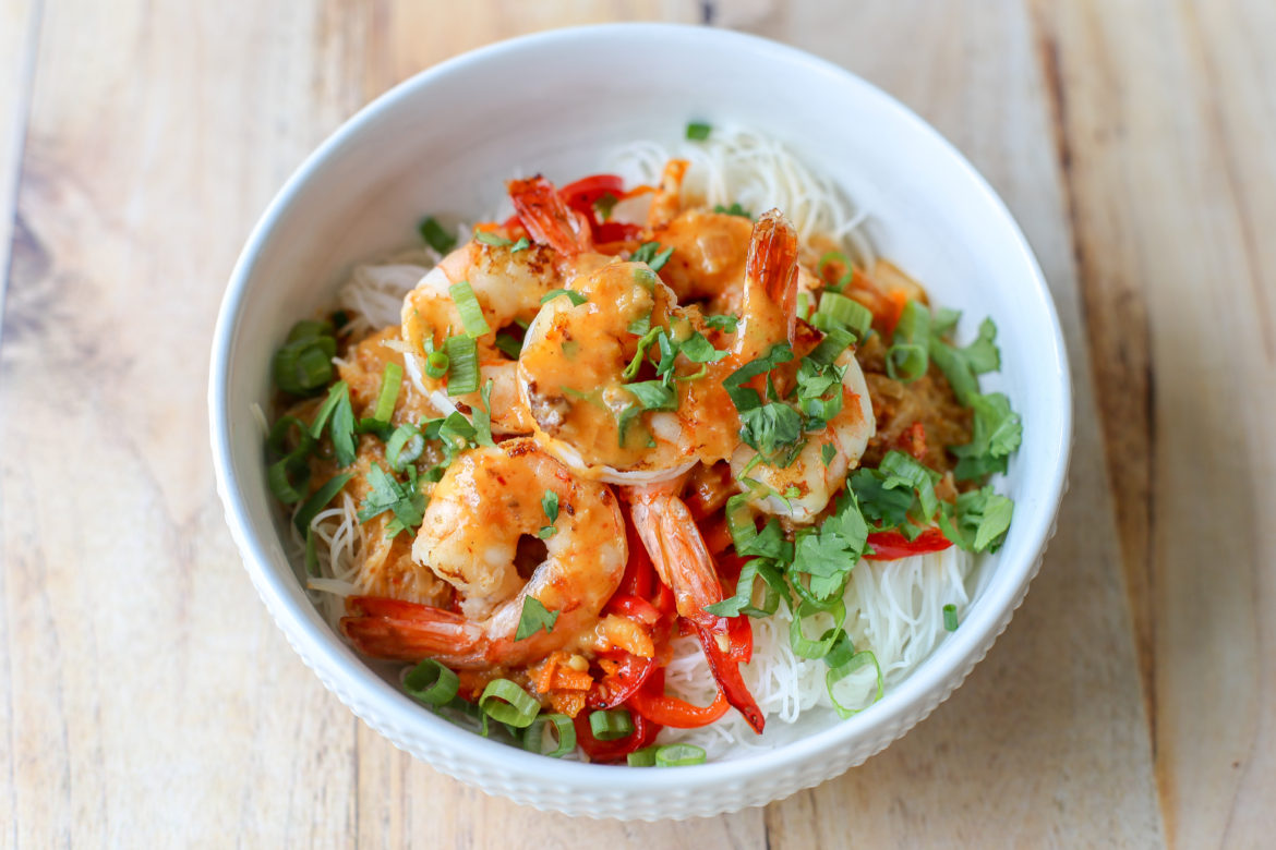 Red Curry Shrimp Noodle Bowls