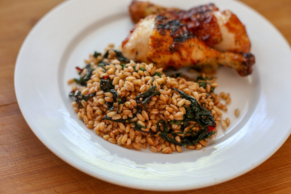 Farro with Chard and Mustard