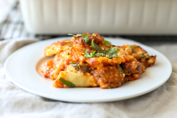 baked ravioli with sausage