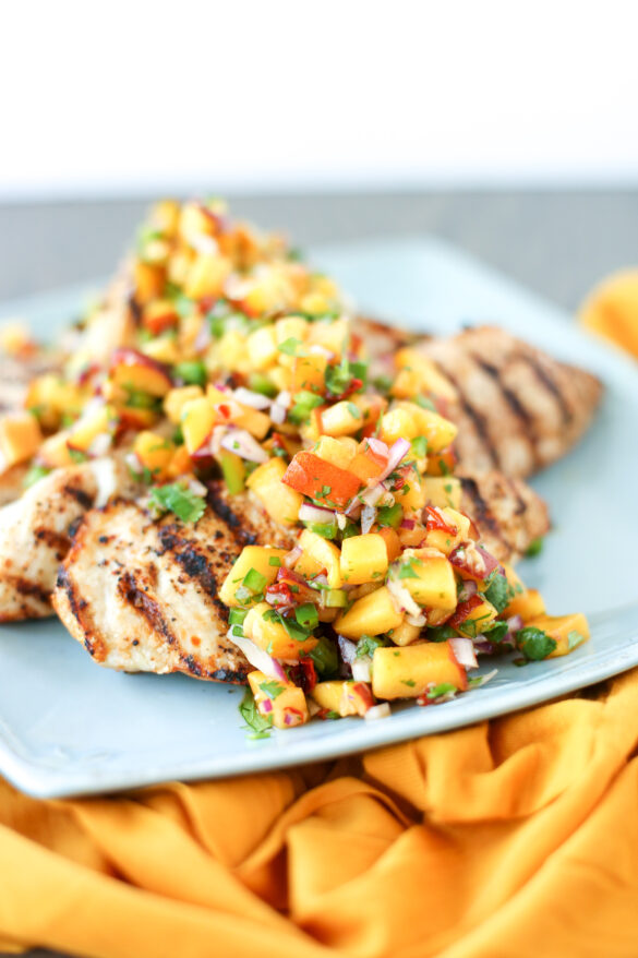 Grilled Chicken with Peach Chipotle Salsa