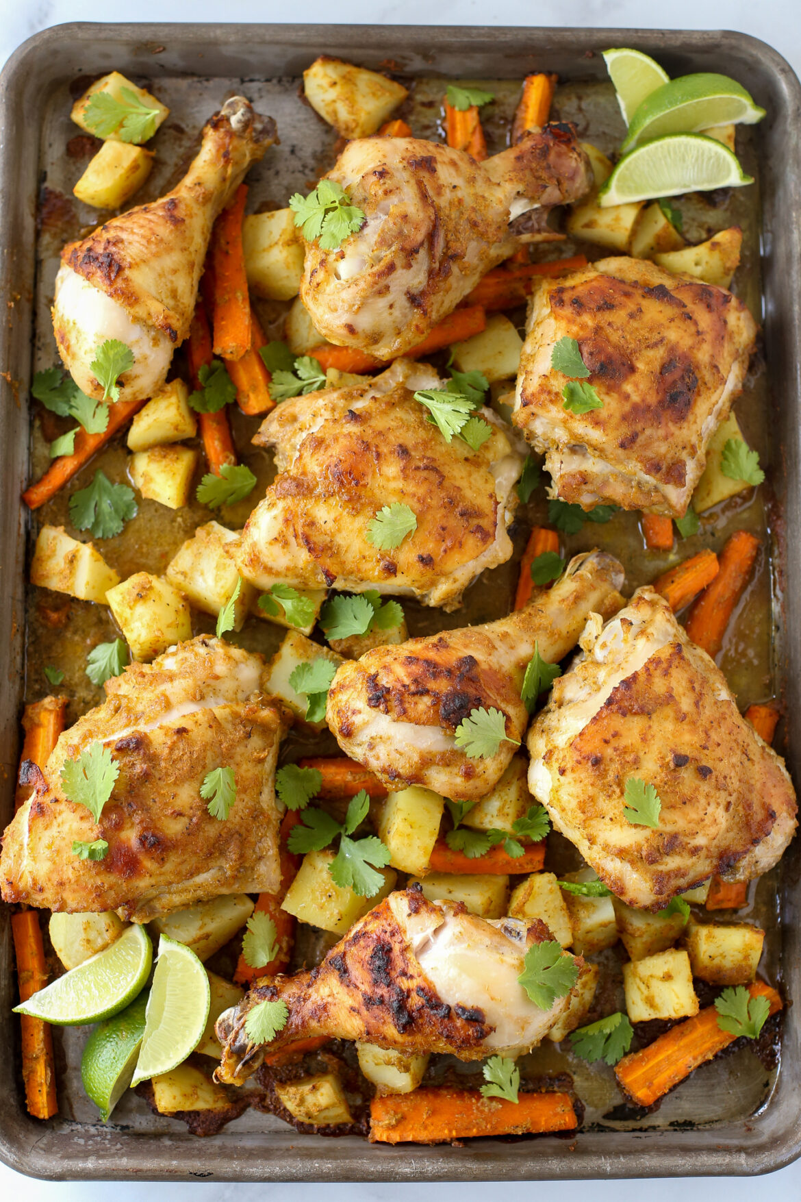 Yellow Curry Chicken Sheet Pan Dinner