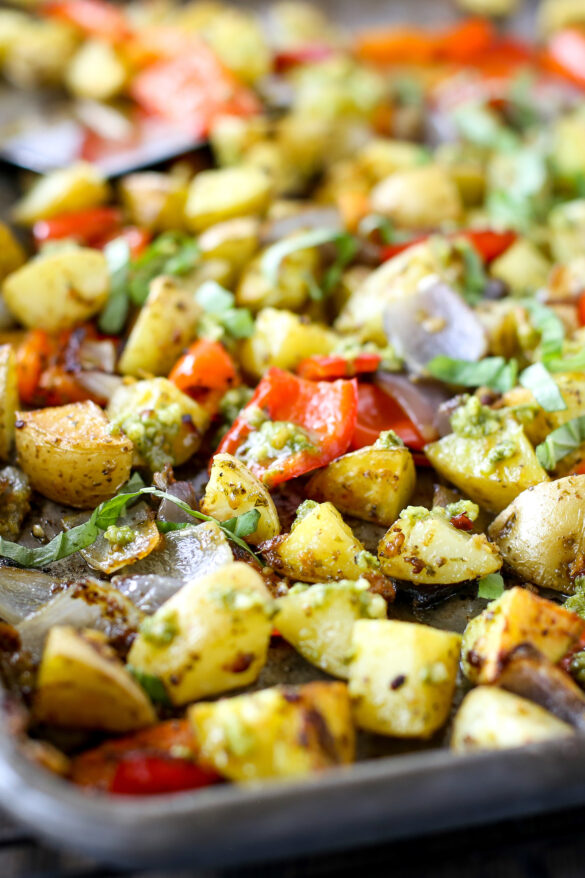 pesto-roasted vegetables