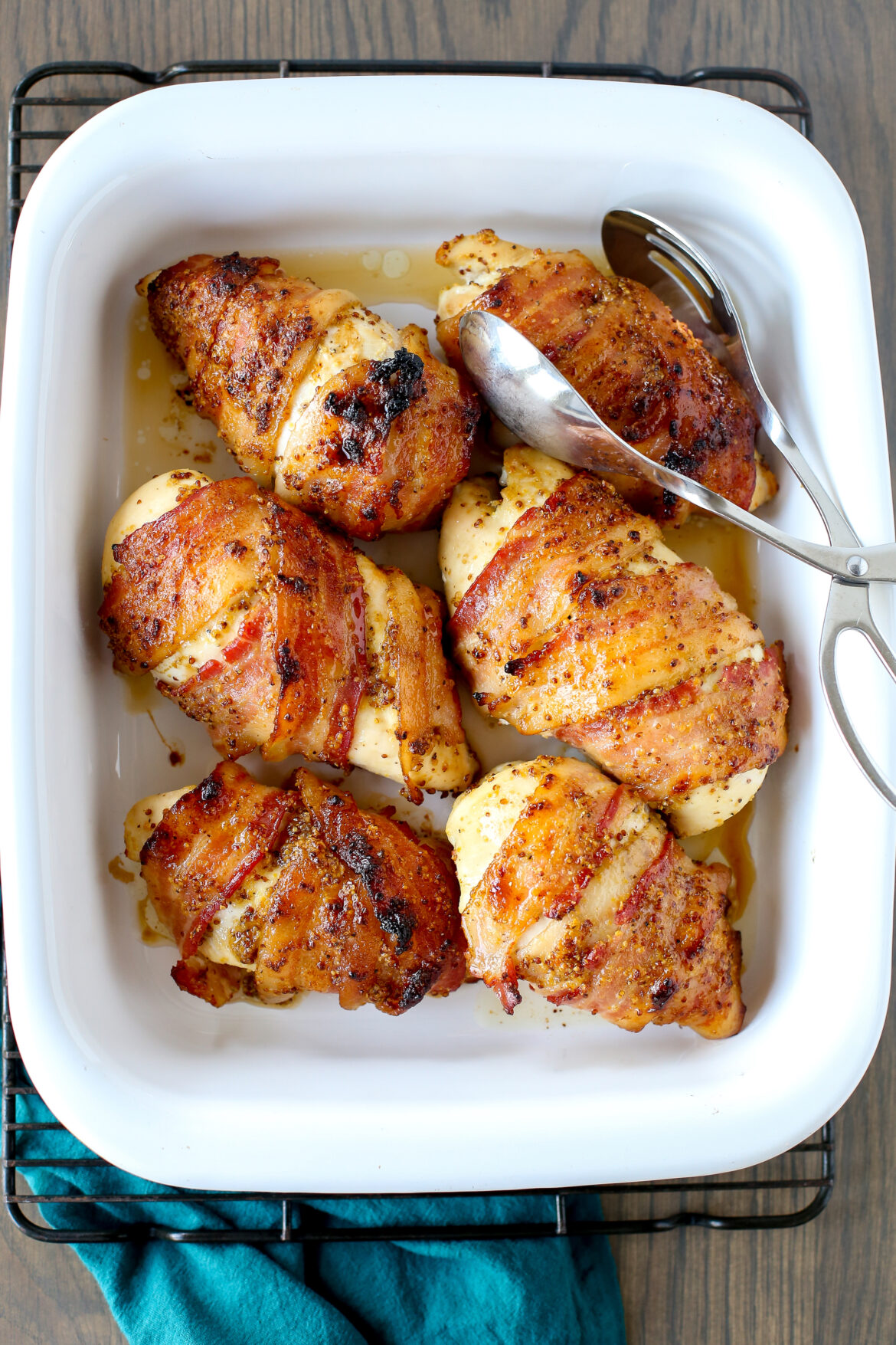 Maple Mustard Bacon-Wrapped Chicken