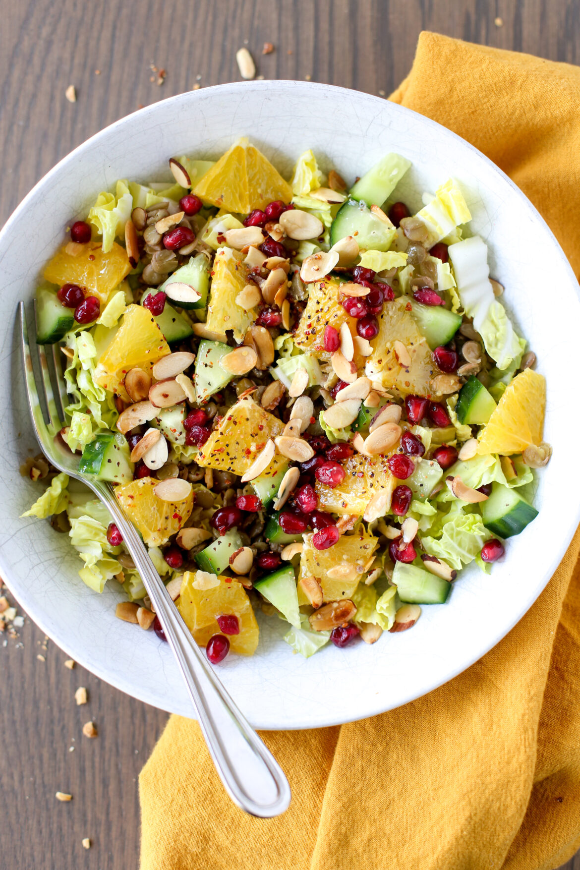 Orange Pomegranate Lentil Salad