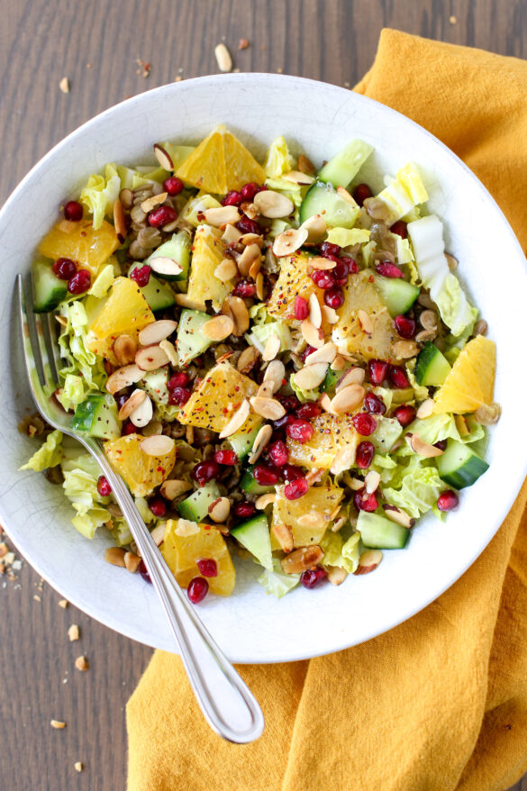orange pomegranate lentil salad